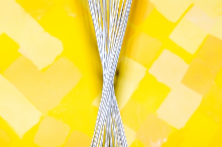 Spiral wire on yellow background, Thailand