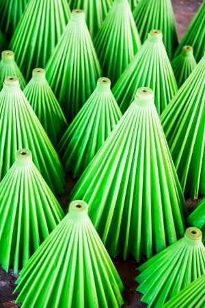Many umbrellas at umbrella factory, Thailandの写真素材