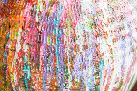 colours on old clay Jar, Thailandの写真素材