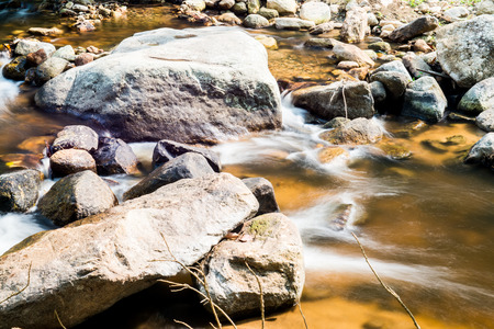 Beautiful water flowing in nature, Thailandの写真素材