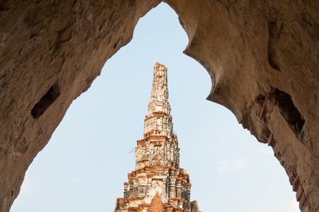 Landscape of Chaiwathanaram Temple, Thailandの写真素材