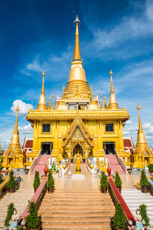 Prachulamanee pagoda with blue sky, Thailandの写真素材