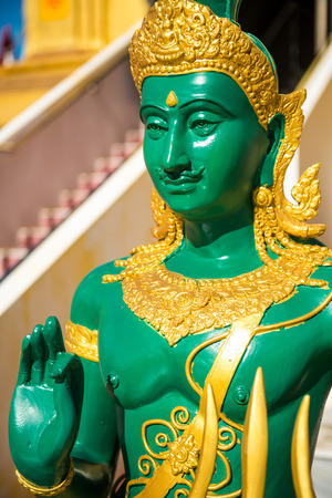 Indra statue at Thai temple, Thailandの写真素材