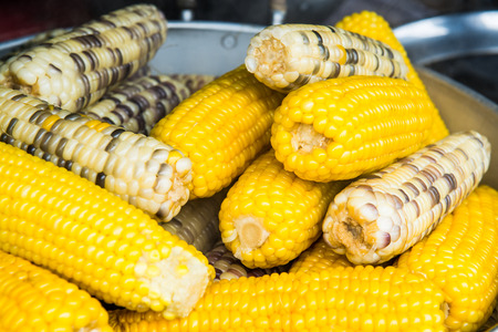 Boiled sweet corns, Thailandの写真素材