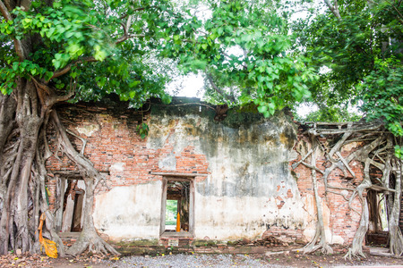 Ancient Thai Church at Sang Kratai Temple, Thailand.の写真素材