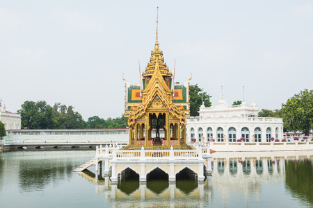 The Phra Thinang Aisawan Thiphya-Art Pavilion at Bang Pa-In Palace, Thailand.のeditorial素材