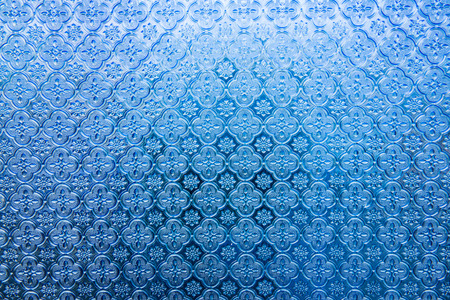 Texture of blue glass panel, Thailand.の写真素材