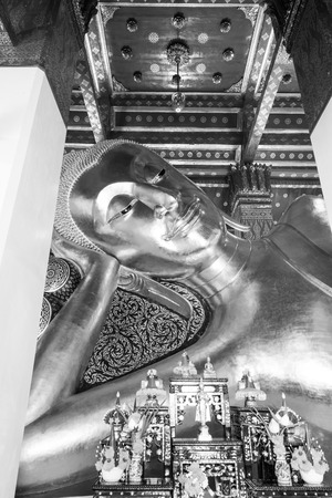 Reclining Buddha at Pamok Temple, Thailand.の写真素材