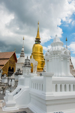 Pagoda or Chedi at Suan Dok Temple, Thailandのeditorial素材