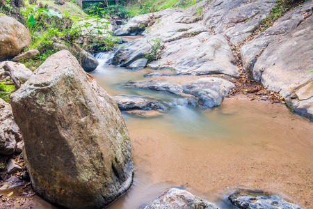 Water Flowing at Maesa Noi Waterfall, Thailand.の写真素材