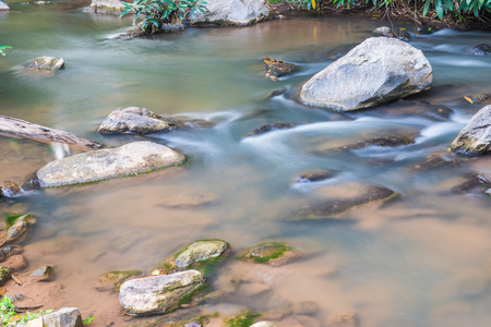Water Flowing at Maesa Noi Waterfall, Thailand.の写真素材