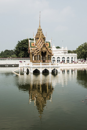 The Phra Thinang Aisawan Thiphya-Art Pavilion at Bang Pa-In Palace, Thailand.のeditorial素材