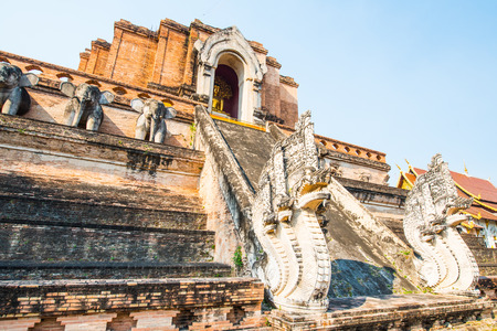 Ancient pagoda of Chediluang Varaviharn temple, Thailand.の写真素材