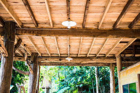 Space under a Thai house, Thailand.のeditorial素材