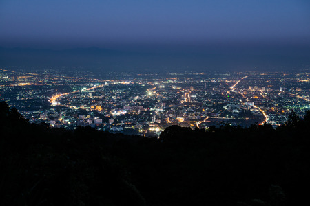 Night view of Chiangmai province,Thailand.の写真素材