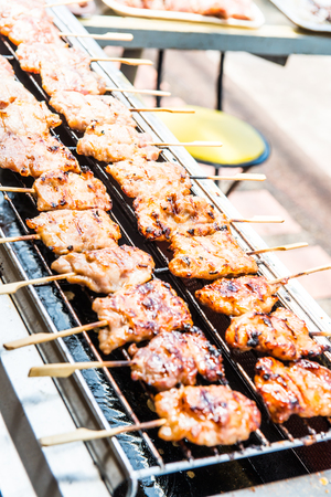 Thai style roast pork, Thailandの写真素材