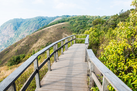 View Point of Kew Mae Pan in Doi Inthanon Natural Park, Thailandの写真素材