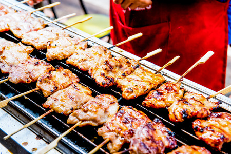 Thai style roast pork, Thailandの写真素材