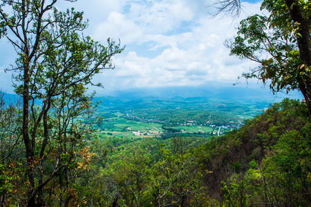 Top view of Pan city in Lampang province, Thailandの写真素材