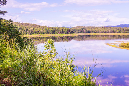 Landscape View of Mae Puem Reservoir, Thailandの写真素材