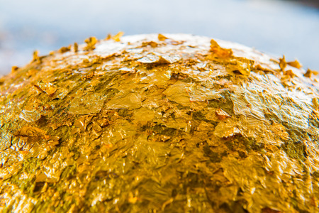 Loknimit with gold foil, Thailand.の写真素材