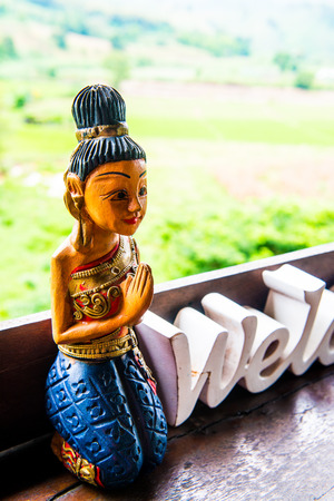 Thai Wooden Doll, Thailand.の写真素材