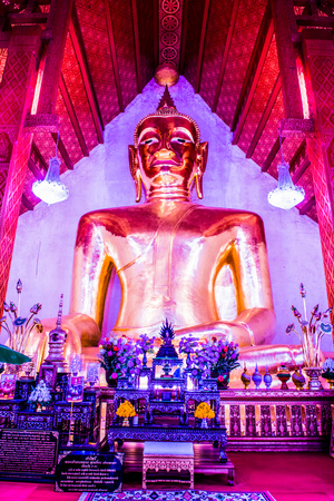 Big buddha statue in Si Khom Kham temple at Phayao province, Thailandの写真素材