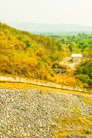 Road on Mae Ngat Somboon Chon dam, Thailandの写真素材