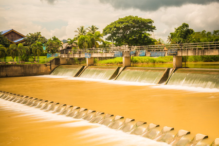 Weir at Lampang province, Thailand.の写真素材