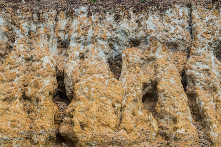 Background of beautiful soil layers in Thai, Thailand.の写真素材