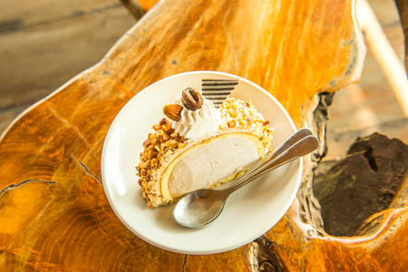 Coffee ice cream cake, Thailand.の写真素材