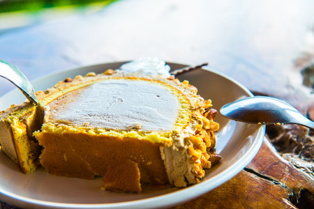 Coffee ice cream cake, Thailand.の写真素材