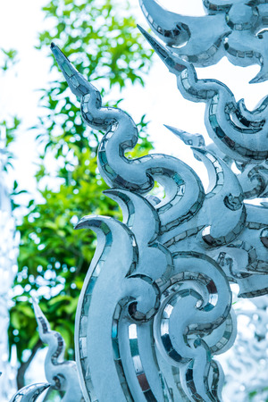 Modern Thai stucco at the temple, Thailand.の写真素材