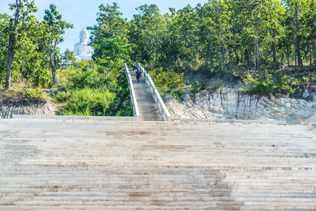 Stair to hill top at Phra That Maeyen temple, Thailand.