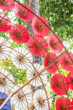 Background of Thai native umbrella, Thailand.の写真素材