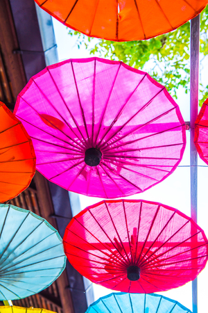 Background of Thai native umbrella, Thailand.の写真素材