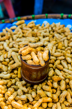 Boiled peanut on stand, Thailand.の写真素材