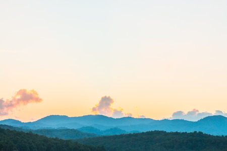 Sunset at Mae Tam reservoir, Thailand.の写真素材
