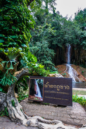 Landscape view of Phu Sang waterfall, Thailand.の写真素材