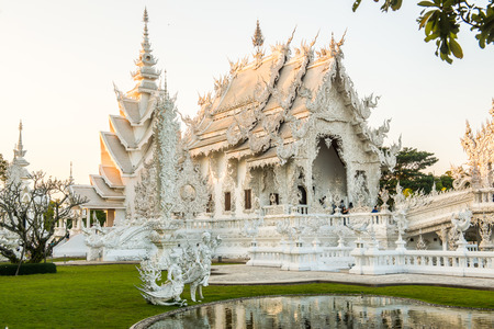 Beautiful Thai church at Rong Khun temple, Thailand.の写真素材