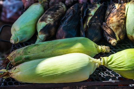 Thai style grilled corn, Thailand.