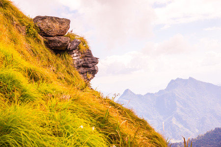 Mountain view of Phu Chi Fa at Chiangrai province, Thailand.の写真素材