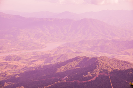 Mountain view of Doi Pha Tang at Chiangrai province, Thailand.の写真素材