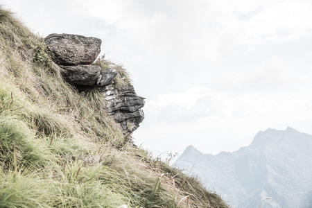 Mountain view of Phu Chi Fa at Chiangrai province, Thailand.の写真素材