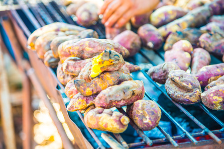 Grilled Sweet Potato, Thailand.の写真素材