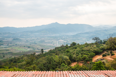 Mountain view from window, Thailand.の写真素材