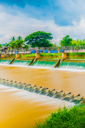 Weir at Lampang province, Thailand.の写真素材