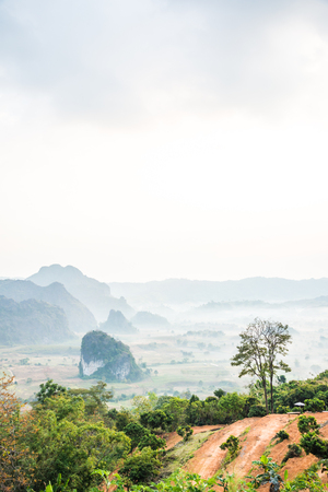 Beautiful Mountain View of Phu Langka National Park, Thailand.の写真素材