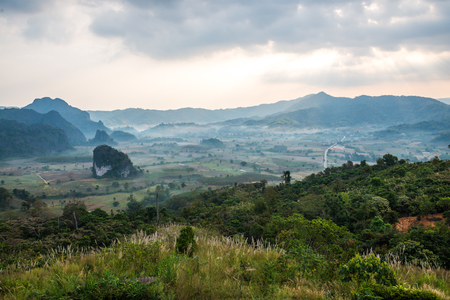 Beautiful Mountain View of Phu Langka National Park, Thailand.の写真素材