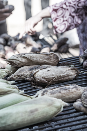 Thai style grilled corn, Thailand.の写真素材